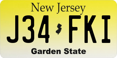 NJ license plate J34FKI