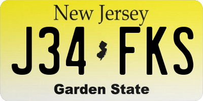 NJ license plate J34FKS