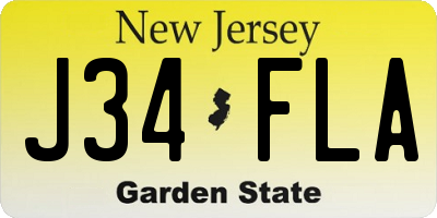 NJ license plate J34FLA