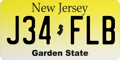 NJ license plate J34FLB