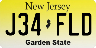 NJ license plate J34FLD