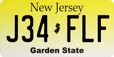 NJ license plate J34FLF