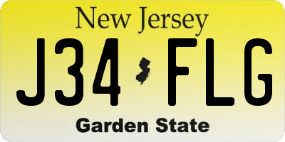 NJ license plate J34FLG