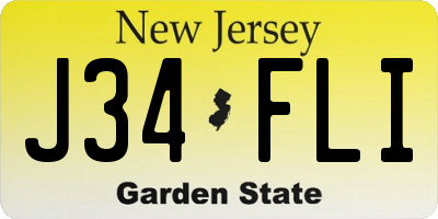 NJ license plate J34FLI