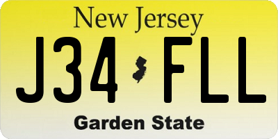 NJ license plate J34FLL