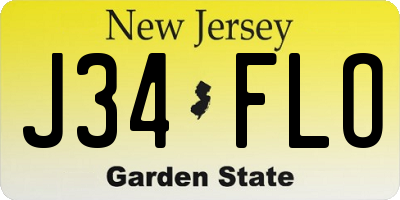 NJ license plate J34FLO