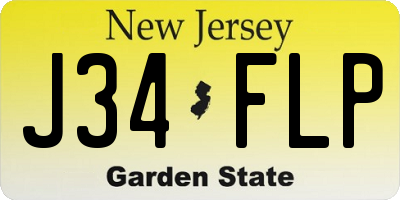 NJ license plate J34FLP