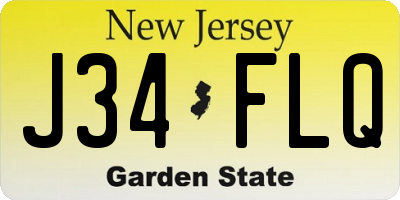 NJ license plate J34FLQ