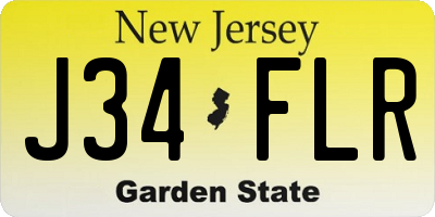 NJ license plate J34FLR