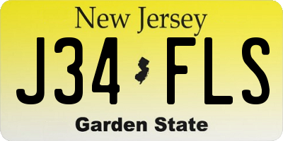 NJ license plate J34FLS