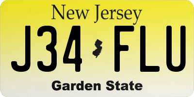 NJ license plate J34FLU