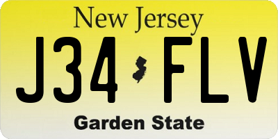 NJ license plate J34FLV