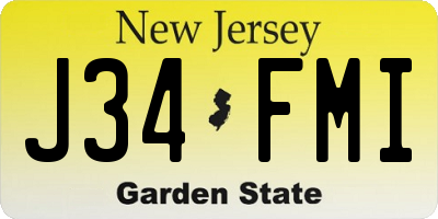 NJ license plate J34FMI