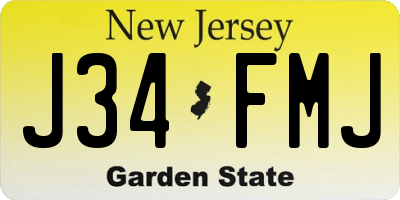 NJ license plate J34FMJ