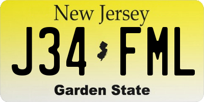 NJ license plate J34FML