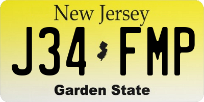 NJ license plate J34FMP