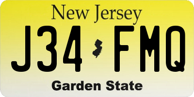 NJ license plate J34FMQ