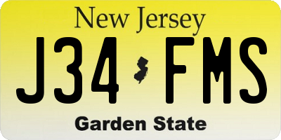 NJ license plate J34FMS