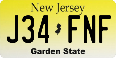 NJ license plate J34FNF