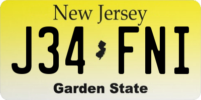 NJ license plate J34FNI