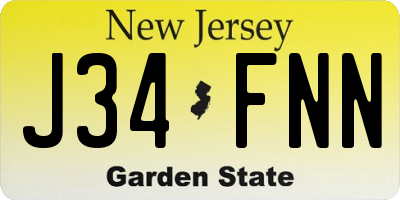 NJ license plate J34FNN