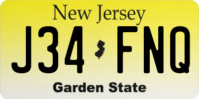 NJ license plate J34FNQ