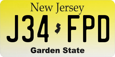 NJ license plate J34FPD