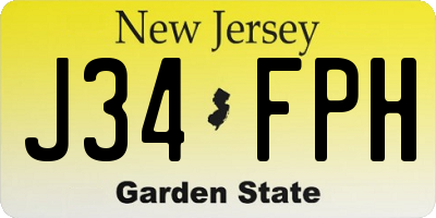 NJ license plate J34FPH