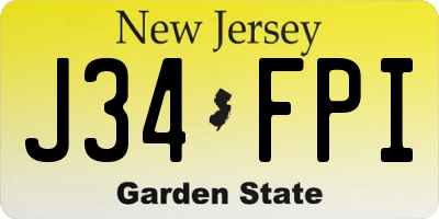 NJ license plate J34FPI