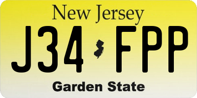 NJ license plate J34FPP