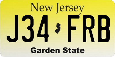 NJ license plate J34FRB