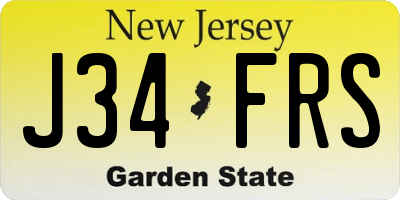 NJ license plate J34FRS