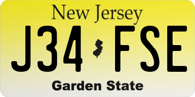 NJ license plate J34FSE