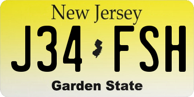 NJ license plate J34FSH