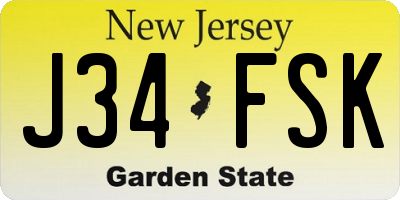 NJ license plate J34FSK