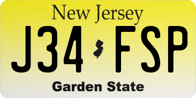 NJ license plate J34FSP