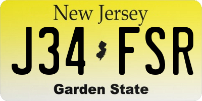 NJ license plate J34FSR