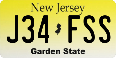 NJ license plate J34FSS