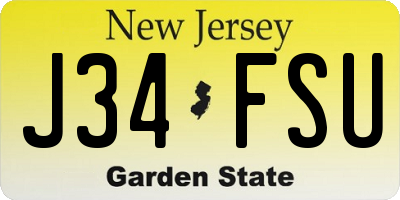 NJ license plate J34FSU