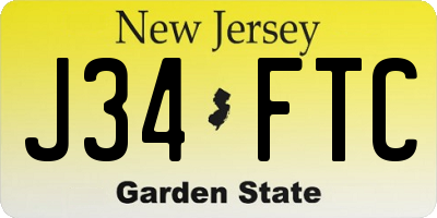 NJ license plate J34FTC