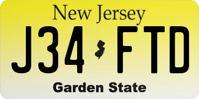 NJ license plate J34FTD