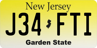 NJ license plate J34FTI