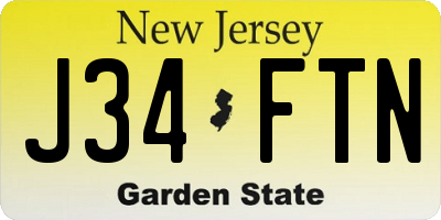 NJ license plate J34FTN