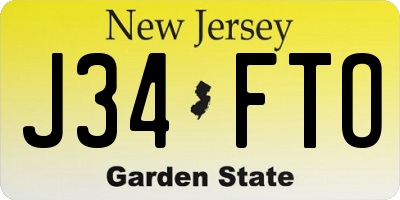 NJ license plate J34FTO