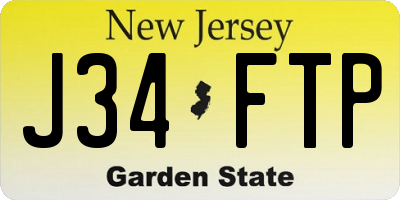 NJ license plate J34FTP