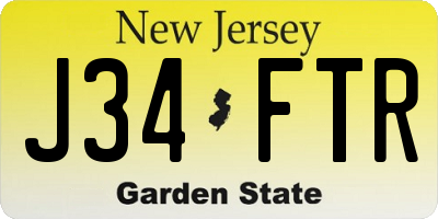 NJ license plate J34FTR