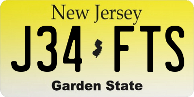 NJ license plate J34FTS