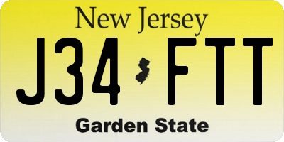 NJ license plate J34FTT