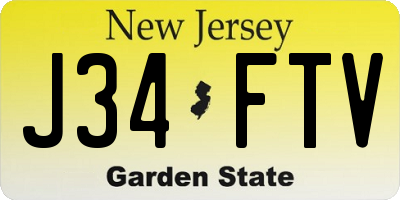 NJ license plate J34FTV