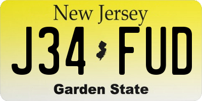 NJ license plate J34FUD